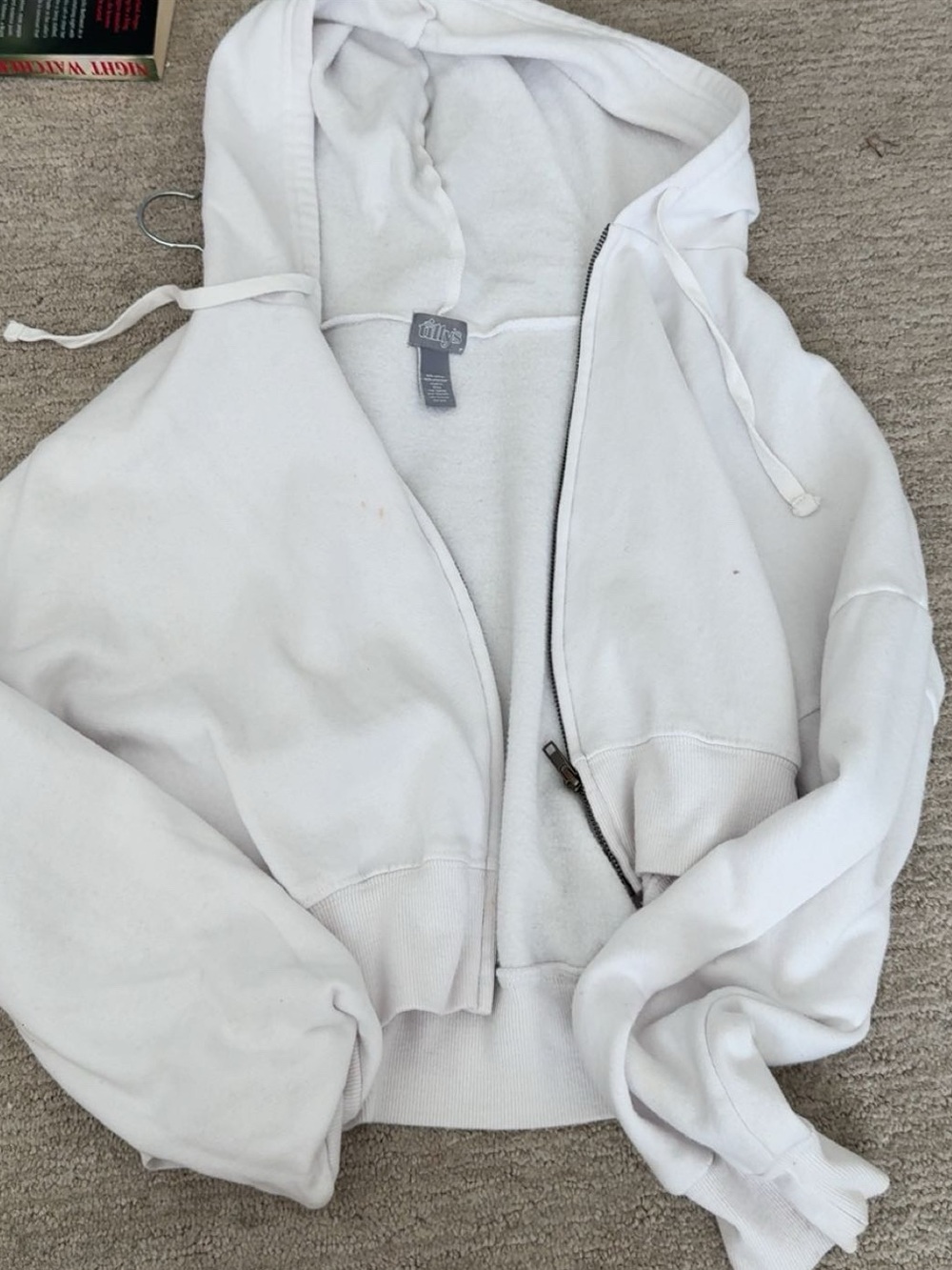 White Zip-Up Hoodie - Basic Pullover